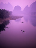 Fisherman on Raft in Li River, Yangshou, Guanxi, China Photographic Print by Charles Crust