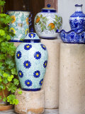 Mexican Ceramic Pots on Display, San Miguel De Allende, Guanajuato, Mexico Photographic Print by Julie Eggers