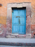 Old Blue Door, San Miguel, Guanajuato State, Mexico Photographic Print by Julie Eggers