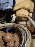 Cowboy's Gloved Hands, Ponderosa Ranch, Seneca, Oregon, USA Photographic Print by Wendy Kaveney