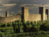 Walled city of Monteriggioni, Siena, Tuscany, Italy Photographic Print by Adam Jones