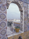 Tunis Ornate tiles on rooftop, Tunisia Photographic Print by Alan Klehr