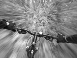Cruising down a buff section of singletrack trail, West Glacier, Montana, USA Photographic Print by Chuck Haney