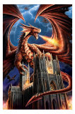 Dragon Fury Poster par Anne Stokes