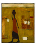 Walking Woman with Water Pot Giclee Print by Karen Bezuidenhout