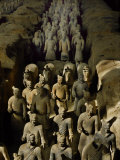 Terracotta Warriors and Horses March Toward Rising Sun Photographic Print by O. Louis Mazzatenta
