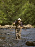 Man Flyfishing in Tea Creek Photographie par Skip Brown