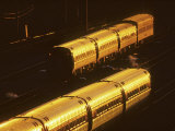 Amtrak Trains at Sunset Photographie par Skip Brown