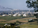 Panoramic View of Tulsa with an Oil Refinery in the Foreground Photographic Print by B. Anthony Stewart