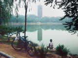 Student Relaxes on Campus of Peking University in Beijing, China Photographic Print by O. Louis Mazzatenta