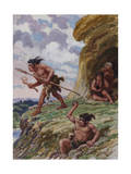 Neanderthals Used Flint-Tipped Spears and Stone Axes Photographic Print by Charles Knight