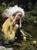 Miss Oklahoma of 1940 Poses in American Indian Attire Photographic Print by B. Anthony Stewart