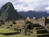 Reconstructed Stone Buildings and Staircases in Machu Picchu Photographie par Gordon Wiltsie