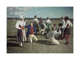 Group of Young Dancers Wear Festive Garb and Rehearse their Steps Photographic Print by Gustav Heurlin