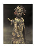 Child Preformer Dresses in Costume for a Role in an Island Play Photographic Print by Franklin Price Knott