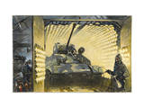 Freshly Painted Tank Emerges Dry from an Infrared Tunnel Photographie par Thorton Oakley