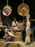 Aguadilla Women Weave Giant Sombreros, Straw Hats, Mats and Baskets Photographic Print by Edwin L. Wisherd