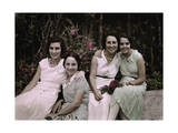 Azorean Women Pose in their Modern Clothes Photographic Print by Wilhelm Tobien