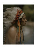 Portrait of a Taos Indian Chief with War Bonnet Photographic Print by Franklin Price Knott