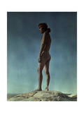 Portrait of a Hopi Indian Standing on a Rock Photographic Print by Franklin Price Knott