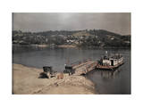 Early-Model Cars Board a Steamer Ferry to Cross the Ohio River Photographic Print by Jacob Gayer