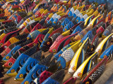 Painted Wooden Fish for Sale in Zanzibar Photographic Print by Michael Melford