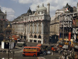 High Angle View of Traffic and Pedestrians in Piccadilly Circus Photographic Print by David Boyer