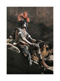 Portrait of Hopi Snake Clan Priest Adorned in Paint and Ornaments Photographic Print by Franklin Price Knott