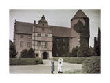Two Women Stand Outside Skarhult Castle Photographic Print by Gustav Heurlin