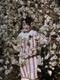 Girl Poses Amongst Apple Tree Blossoms in Winchester Photographic Print by Charles Martin