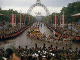 Queen Elizabeth II Returns to Buckingham Palace in Coronation Coach Photographic Print by David Boyer