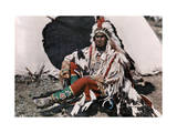 Chief on the Crow Indian Reservation Photographie par Edwin L. Wisherd