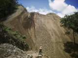 Bulldozer Works on Nicaragua-Honduras Stretch of Pan-American Highway Photographic Print by Luis Marden