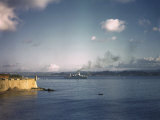 U.S.S. Wyoming Steams Out of San Juan's Harbor Photographic Print by Edwin L. Wisherd