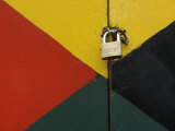Amsterdam, Holland, Europe- Close-up of Multi-Colored Door with Padloc Photographic Print by Keenpress 