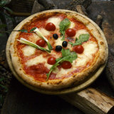 Florence, Italy, Europe-Italian Pizza Sitting Outside of Restaurant Photographic Print by Keenpress 