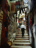 Dishes, Clothing, Etc. for Sale in Back Street Markets of Jerusalem Photographie par Paul Chesley
