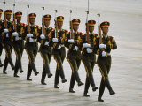 Soldiers Marching in China's National Day Parade Photographie par Paul Chesley