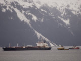 Oil Tanker and Tug Escorts in Prince William Sound, Alaska Photographic Print by Michael S. Quinton