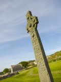 Early Celtic Cross at Iona Abbey, Where St. Columba Brought Christianity to Scotland Photographic Print by Keenpress 