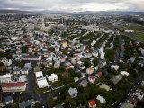 Elevated View of a Town in Iceland Photographic Print by Mattias Klum