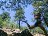 Woman Trail Running in Mountains Photographic Print by Kate Thompson
