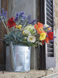 Water Pitcher Holding Flowers Standing in a Windowsill Photographic Print by Keenpress 