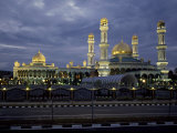 Twilight View of an Illuminated Mosque in Brunei Photographie par Paul Chesley