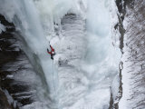 Man Ice Climbing Photographic Print by John Burcham