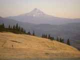 Young Woman Runs on a Trail Near Mount Hood Oregon Photographie par Skip Brown