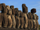 Moai Along the Coast of Easter Island at Ahu Tongariki Photographic Print by Stephen Alvarez