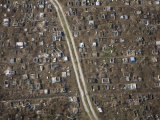 Aerial View of Modest Graves in Holt or Pauper's Cemetery Photographic Print by Tyrone Turner