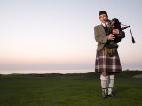Bagpiper on a Golf Course Photographic Print by Richard Nowitz