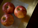 Three Apples on a Square, Gold Plate Photographic Print by Rebecca Hale
